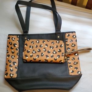 Leopard Colorblock tote bundle
